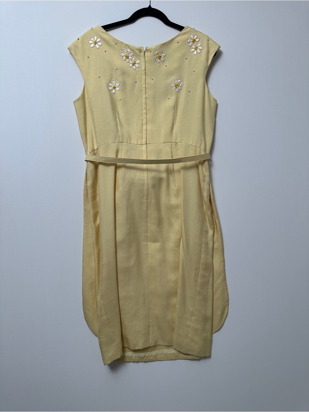 Vintage Sacks Fifth Avenue Yellow Floral Cocktail Dress - Picture 2 of 7